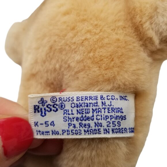 Vintage Plush Russ Snuggle Snuggles Teddy Bear 6" Stuffed Animal Toy Advertising - Picture 6 of 8